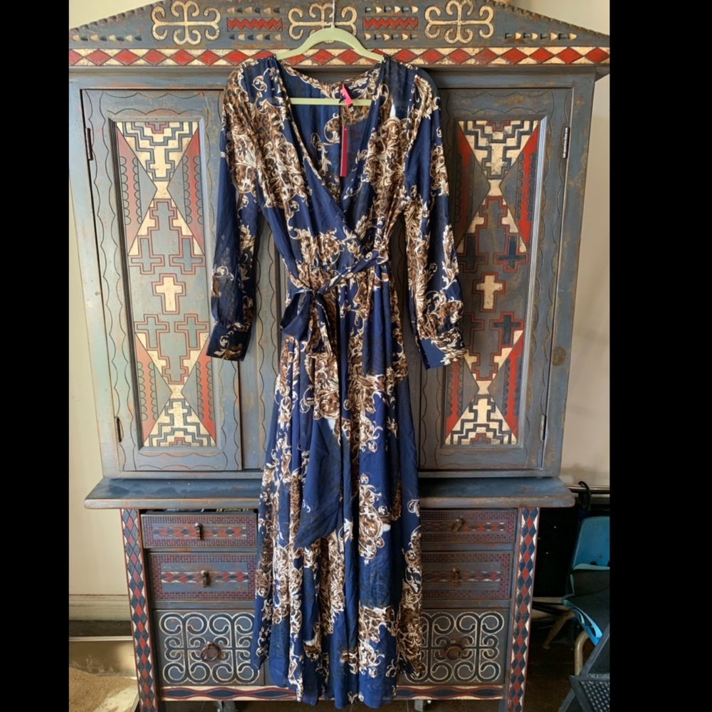 Sheer Navy Maxi Dress.